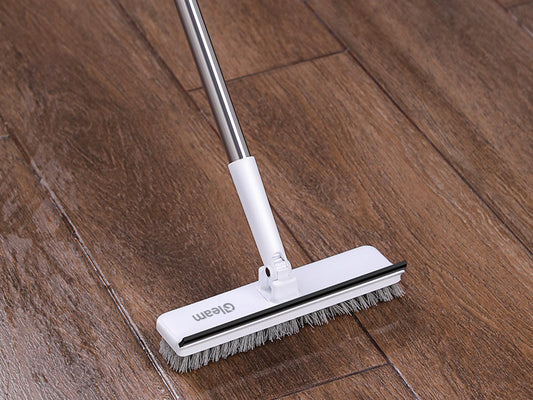 Long Handle Floor Scrub Brush, Stiff Bristle Floor Scrubber, Floor Scrubbing Brush, Household Cleaning Tool for Bathroom, Carpet, Wall, Glass Cleaning Steel Adjustable