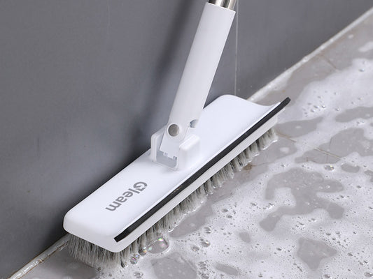 Long Handle Floor Scrub Brush, Stiff Bristle Floor Scrubber, Floor Scrubbing Brush, Household Cleaning Tool for Bathroom, Carpet, Wall, Glass Cleaning Steel Adjustable